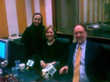 My travels at API included a trip to Saudi Arabia with Carol Ann Riordan, middle, with the host of a radio show who interviewed us.